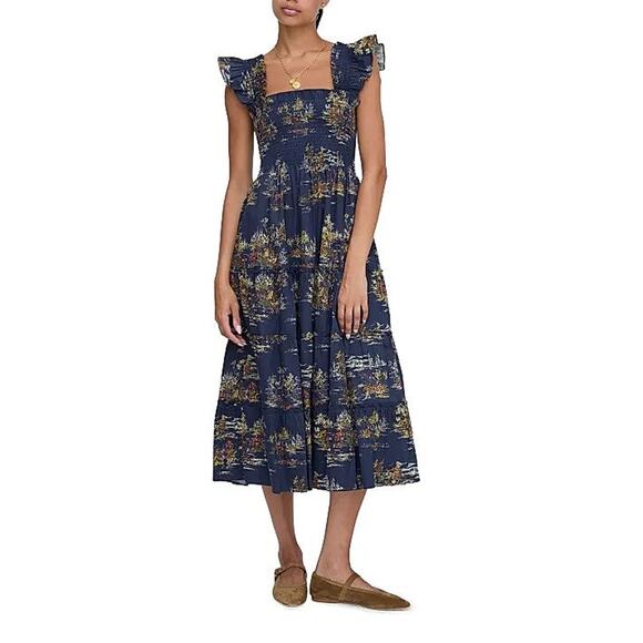 Hill House Home The Ellie Nap Dress Navy Equestrian Toile - M - Picture 1 of 6